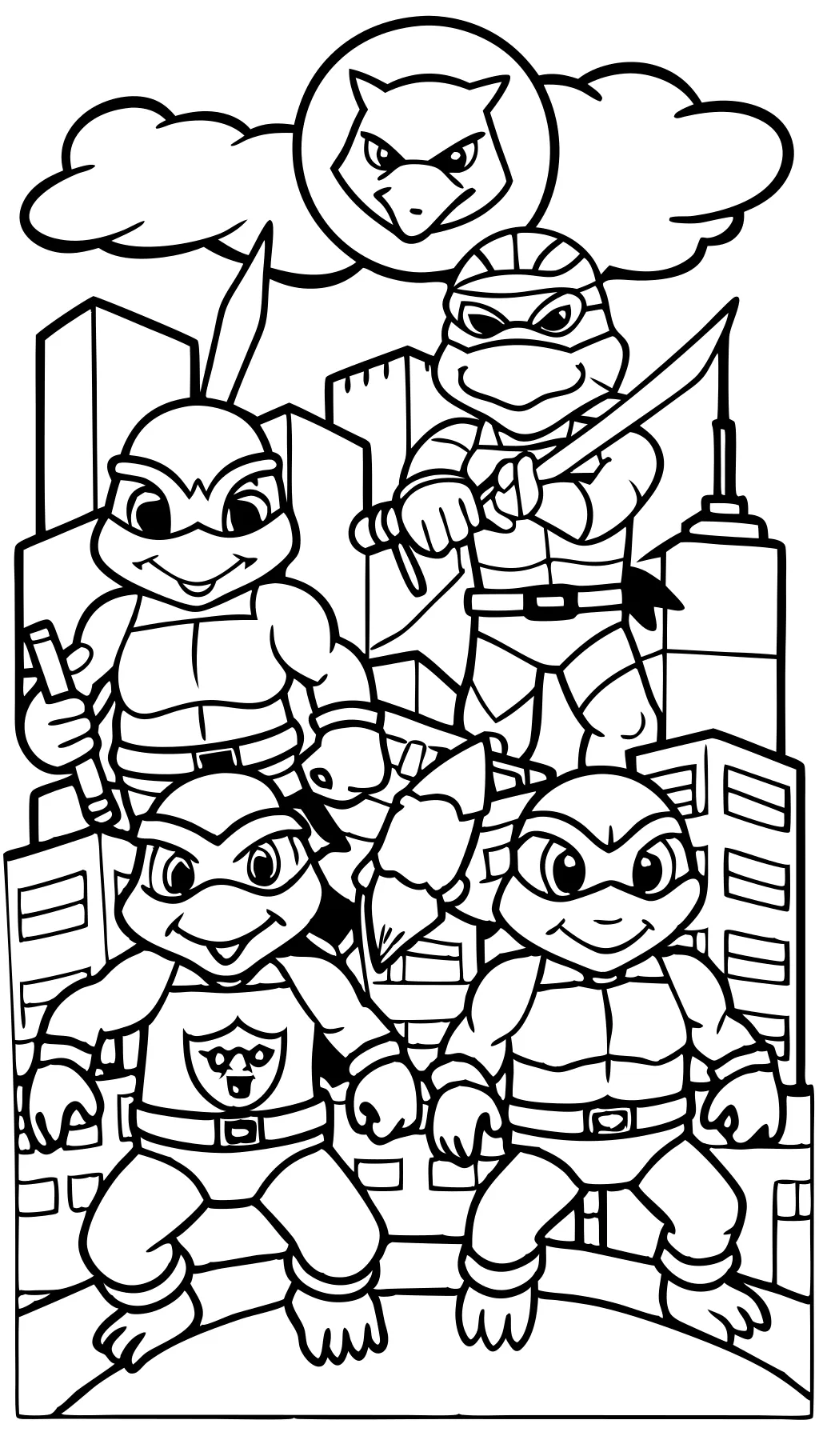 páginas para colorear tmnt